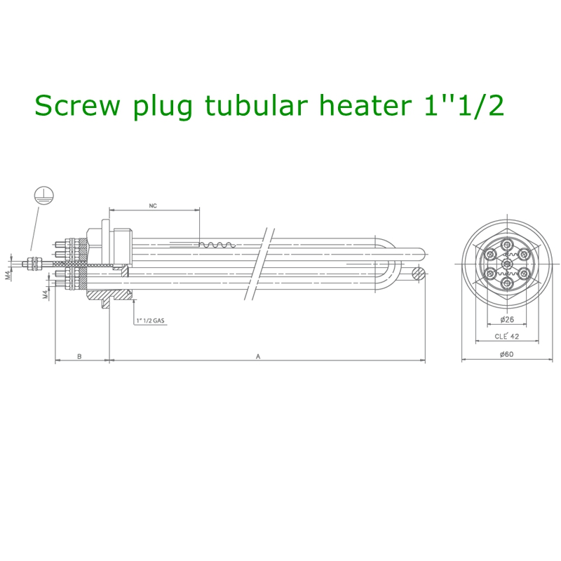 Screw plug tubular heaters 1”1/2