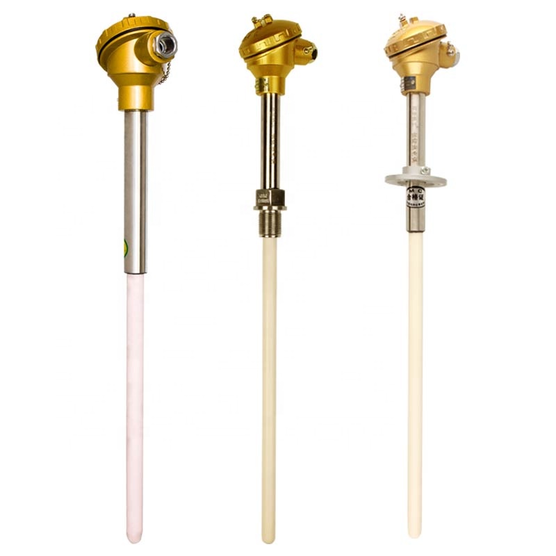 Type S/B/R Platinum Rhodium Thermocouple With Ceramic Protection Probe Tube High Temperature Sensor